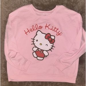 Sanrio Hello Kitty XXL Crewneck Sweatshirt Light Pink Hello Kitty Logo